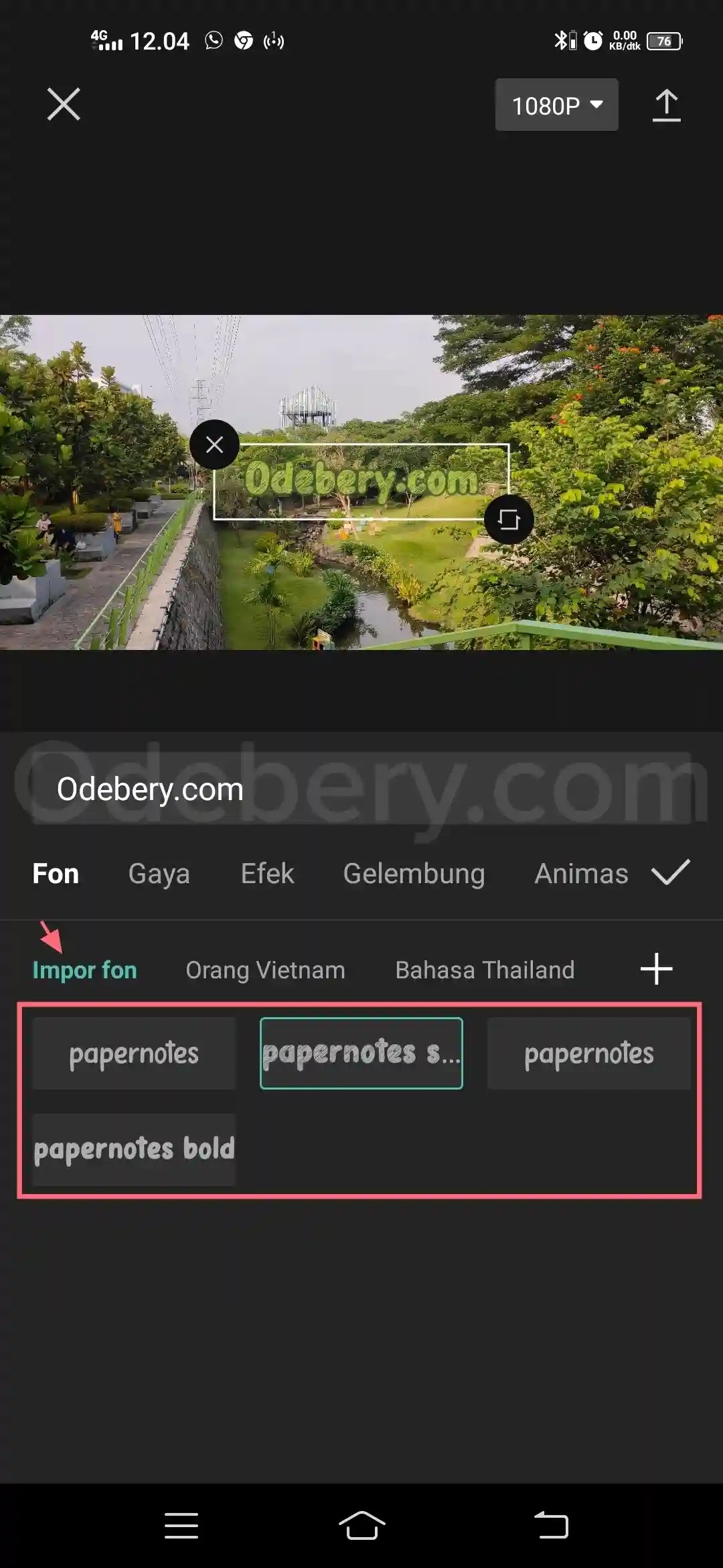 Cara menambahkan font sendiri di Capcut