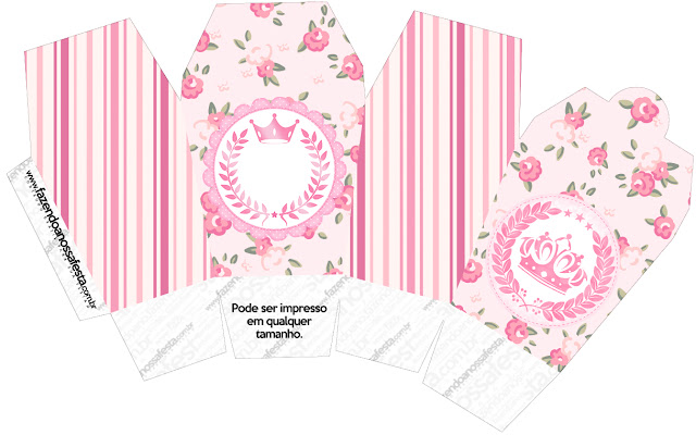 Pink Crown in Shabby Chic Free Printable Quinceanera PartyBoxes.