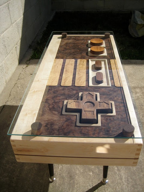 awesome, design, cool, nintendo controller coffee table, nes coffee table, cool design table, geek