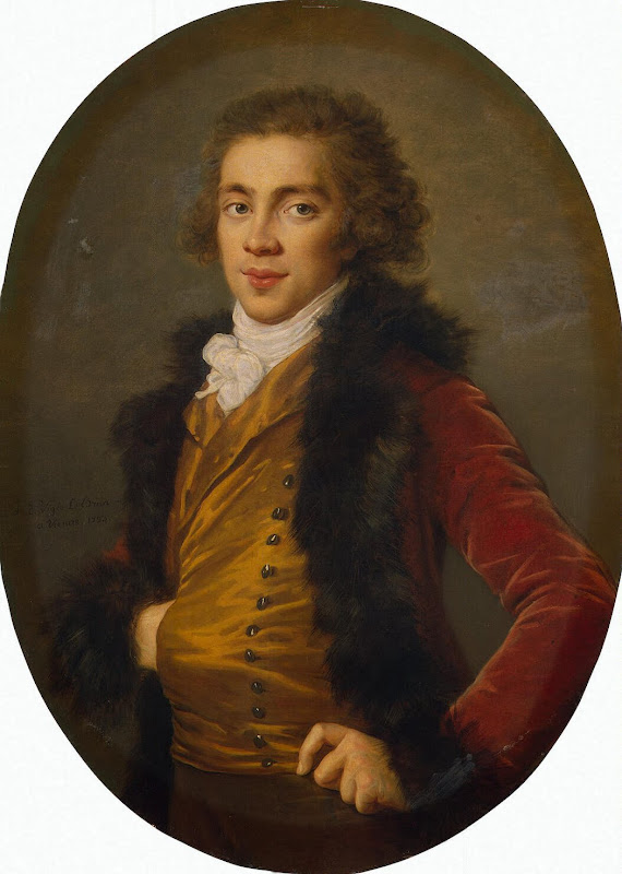Portrait of Baron Grigory Strogsnov by Elisabeth-Louise Vigee Le Brun - Portrait Paintings from Hermitage Museum