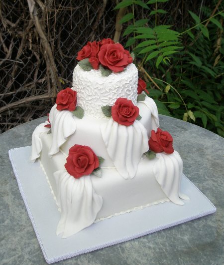 if you do not like the idea of loading the red rose wedding cake too much