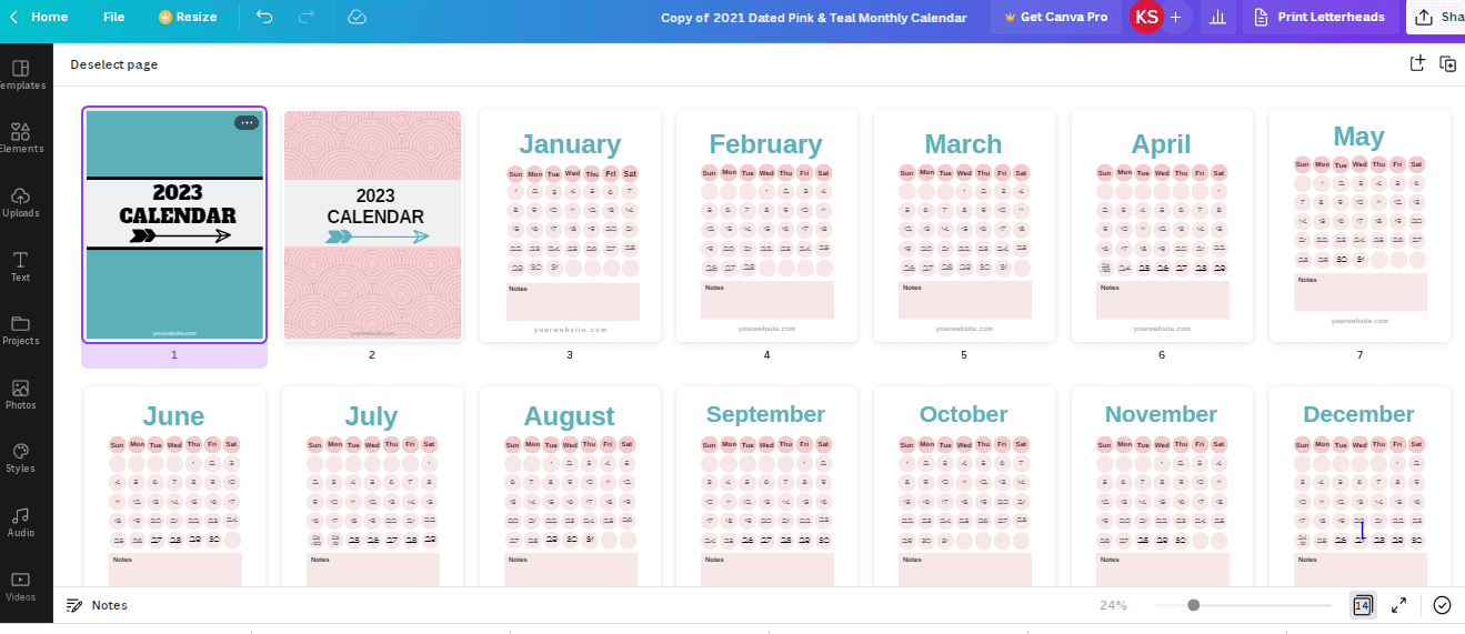 Canva Calendar Templates