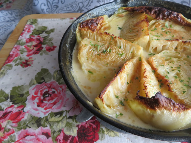 Braised Cabbage with Horseradish Cream