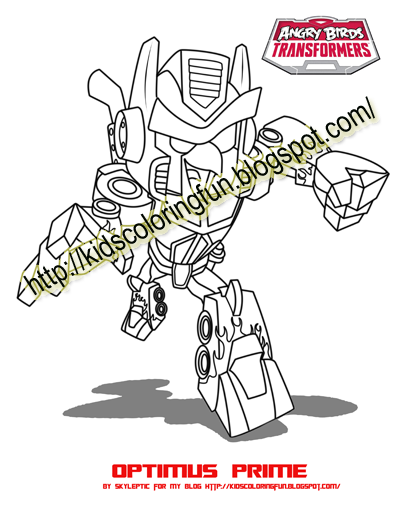 ANGRY BIRDS TRANSFORMER OPTIMUS PRIME COLORING PAGES | All  