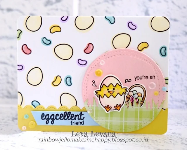 Sunny Studio Stamps: A Good Egg Easter Chick & Jellibeans Card by Lexa Levana