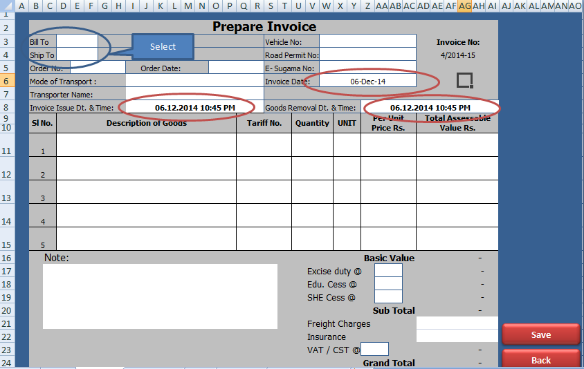 Excise Invoice Preparation Utility In Excel Excelhub