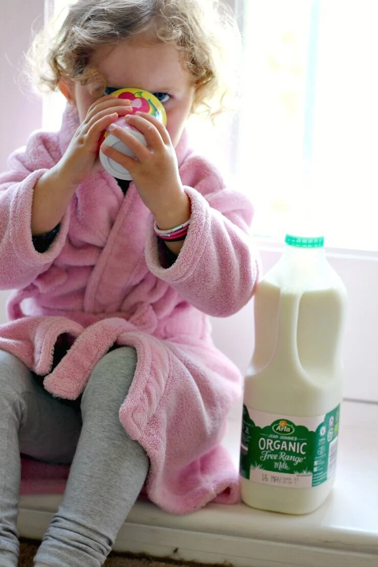 Heidi drinking milk