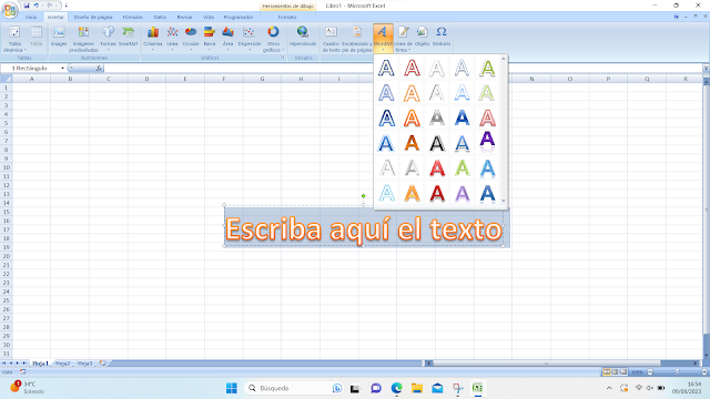 WordArt en Excel