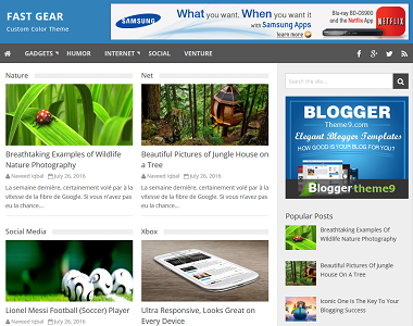 Fast Gear Responsive Blogger Template