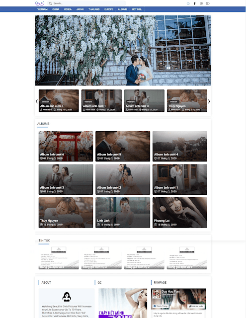 Template blogspot album ảnh đẹp, ảnh cưới, ảnh kỉ yếu ...