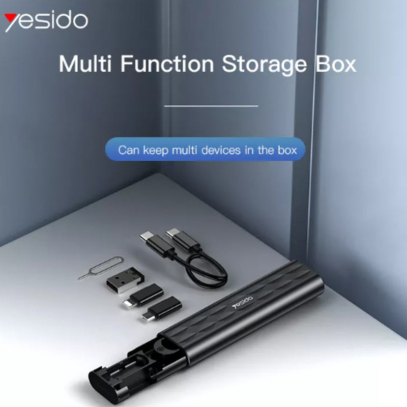 Yesido Multi-function TF Card Adapter Storage Box - USB OTG Converter