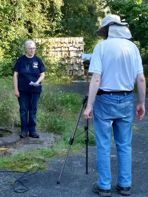 Hilary Ash being filmed at the Butterfly Park