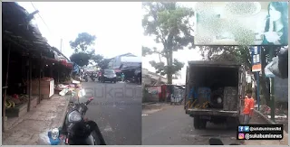 Sejumlah pengguna jalan trotoar di sepanjang jalan menuju Pasar Semi Modern (PSM) Cisaat, Kecamatan Cisaat, Kabupaten Sukabumi merasa geram. Pasalnya jalan trotoar yang sedianya berfungsi untuk kenyamanan pejalan kaki, kini beralih pungsi menjadi lapak sejumlah pedagang sayuran, meski sudah jelas tertera larangan bahwa trotoar tidak diperbolehkan digunakan untuk berdagang.