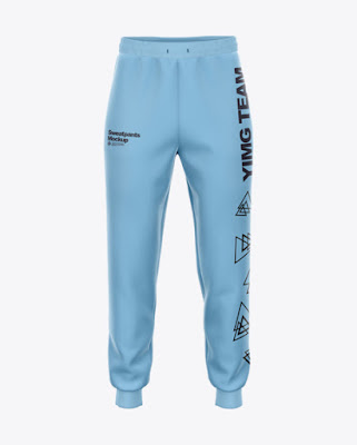 Sweatpants with Ribbing Mockup