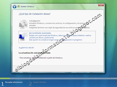 Instalación de Windows Vista