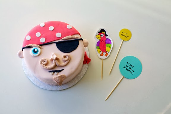 here s a super cute set of cake toppers to match a custom pirate cake ...