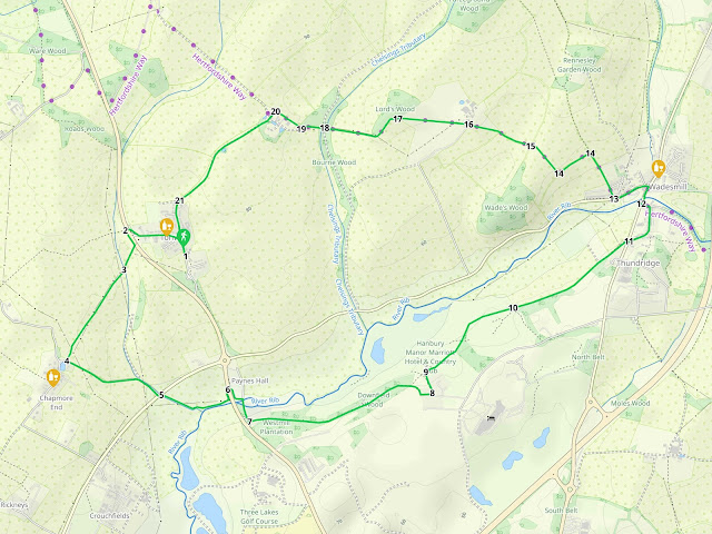 Map for Walk 137: Tonwell Loop