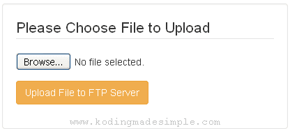 php ftp file upload form