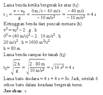 Contoh soal gerak jatuh bebas dan pembahasannya