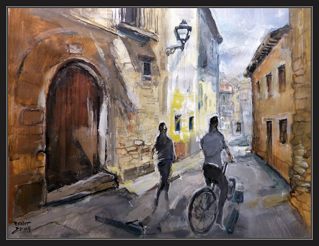 FORNOLES-PINTURA-MATARRAÑA-CALLE-BRAULIO FOZ-PAISAJES-FÓRNOLS-MATARRANYA-POBLES-FRANJA-TERUEL-CUADROS-ARTISTA-PINTOR-ERNEST DESCALS-