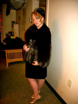 Vintage Mink fur Cape with 60's cocktail dress, Adventures in the Past Blog