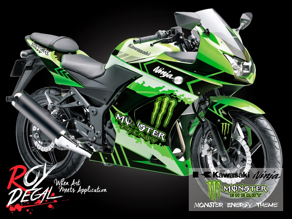 Striping Motor Kawasaki Ninja 250R Karbu Monster Energy