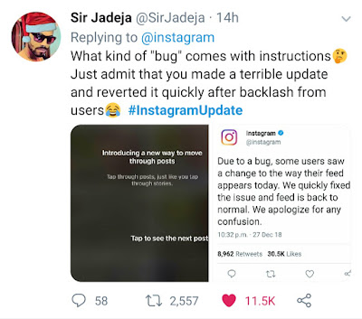 Instagram users freaked out after a change in its interface due to a bug.