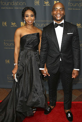 Jessica Gadsden with her husband Charlamagne in an award show