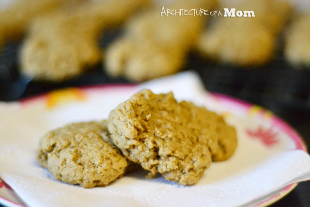 Banana Peanut Butter Cookies on Plate