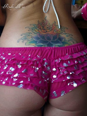 flowers lower back tattoos for girls