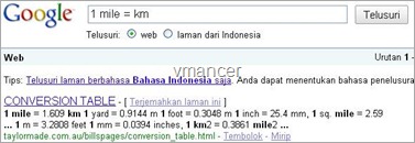 google search as unit conversion