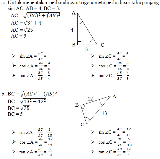 Contoh Soal Perbandingan Trigonometri Sin Cos Tan Partnermatematika Com