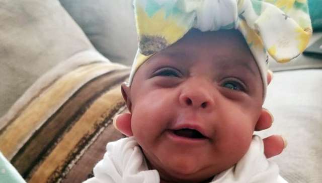 In this Tuesday, May 28, 2019 photo provided by Sharp HealthCare in San Diego shows a baby named Saybie.