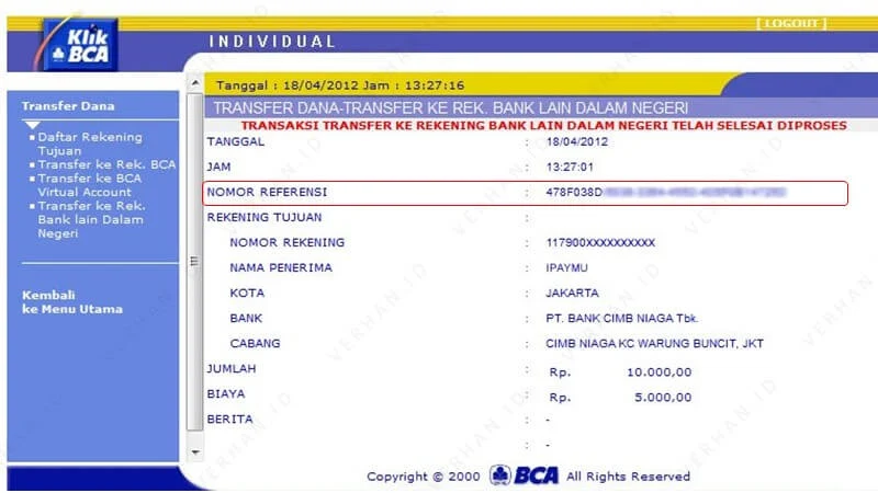 Cara Cek Nomor Referensi BCA, Biaya dan Contoh Transaksinya