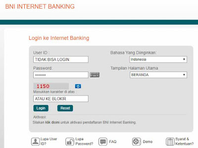 Dengan adanya kemudahan internet banking Mengatasi Internet Banking BNI Tidak Bisa Login / Terblokir / Error