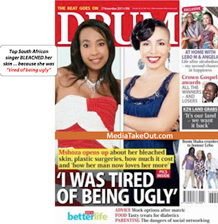 South African star whitens skin "I was tired of being ugly".