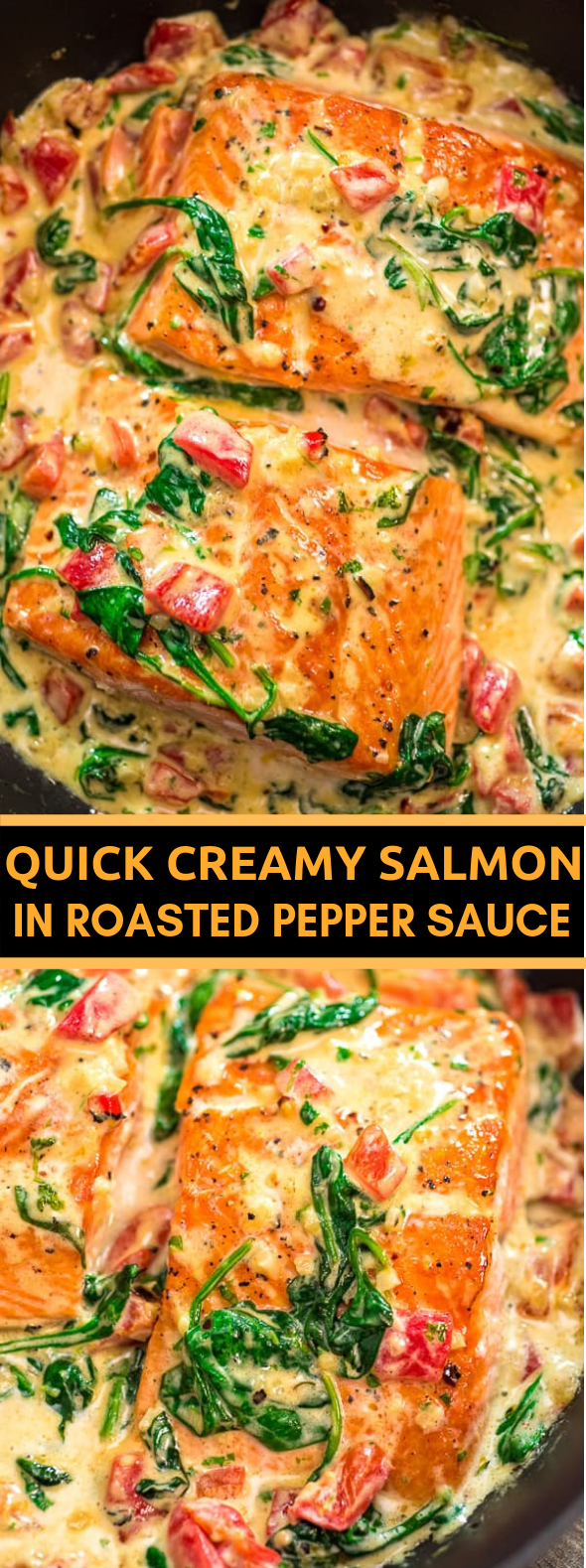 SALMON IN ROASTED PEPPER SAUCE #dinner #salmonrecipe