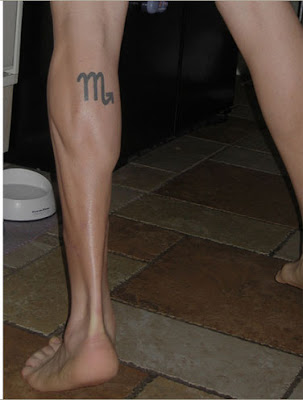 scorpio zodiac tattoos. Scorpio glyph calf tattoo