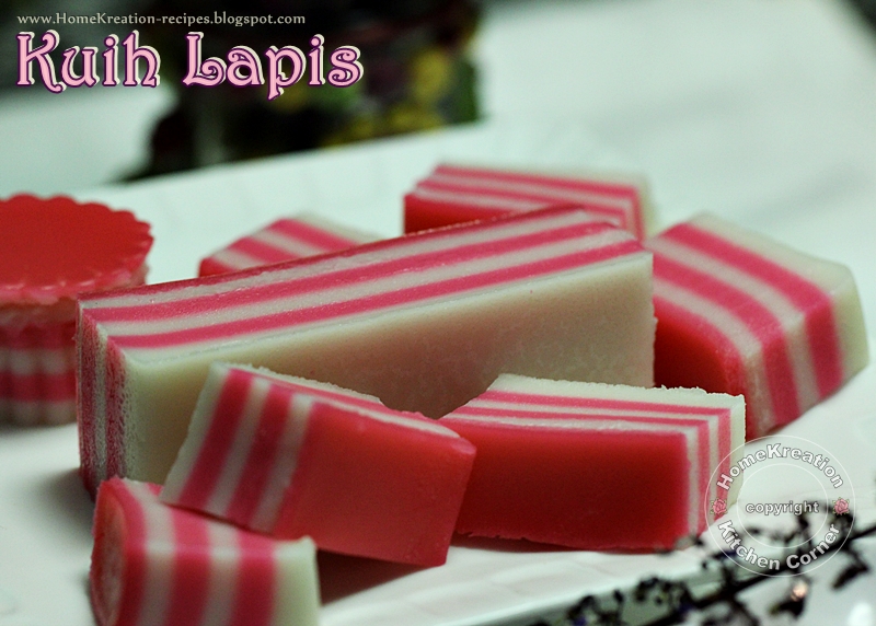 HomeKreation - Kitchen Corner: Kuih Lapis Ros (Steamed 