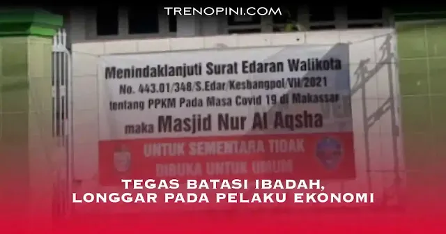 Dilihat dari fakta yang ada terkait pemberlakuan PPKM dan kebijakan pemerintah yang dinilai berat sebelah. Dari fakta yang ada menunjukan bahwa pemberlakuan PPKM Darurat ini pemerintah terkesan berat sebelah. Pasalnya tegas dibeberapa sektor sementara longgar di sektor lainnya. Sehingga pemerintah kesulitan mendisiplinkan rakyat. Sebab sejak awal pemerintah salah dan tidak tega dalam menangani wabah/pandemi ini. Lagi-lagi umat Islam yang selalu mengalah. Dengan adanya kebijakan PPKM Darurat, tepaksa tidak diberlakukan Sholat Idul Adha secara berjamaah, maupun pemotongan hewan qurban di masjid. Karena dianggap dapat menimbulkan kerumunan.