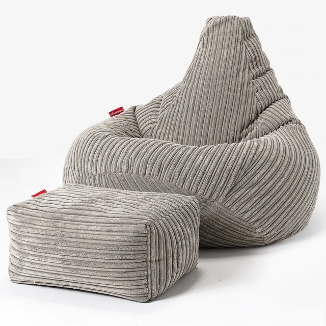 a comfortable bean bag and matching foot rest, image used with permission from Big Bertha