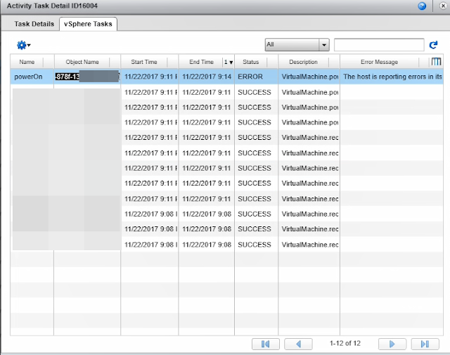 The host is reporting errors in its attempts to provide vSphere HA support