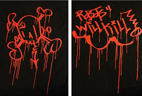 “RWK NY Handstyle” Red & Black T-Shirt by ChrisRWK of Robots Will Kill