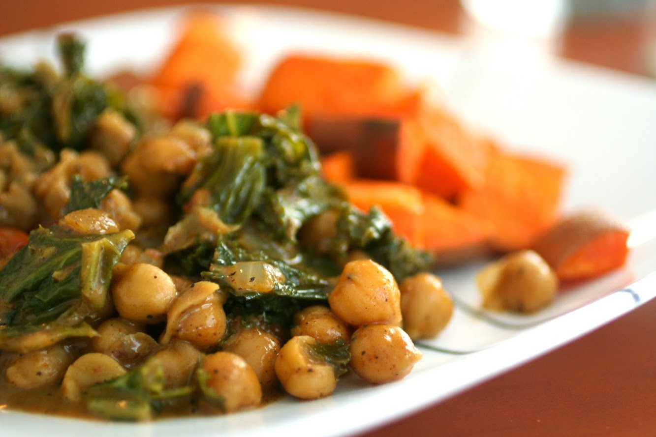 Coconut Curried Chickpeas and Spinach