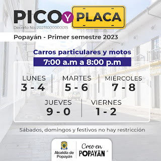 Pico y Placa Popayán 2023
