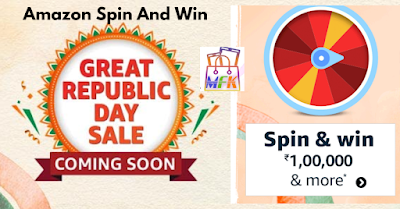 Today's Amazon Sale On Republic Day Spin To Win Rs 100000