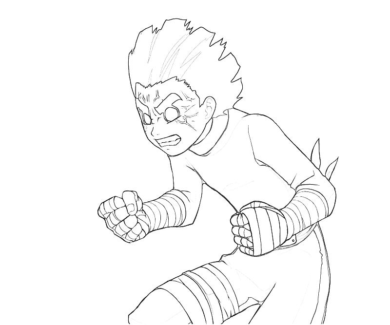 Printable Naruto Rock Lee Power Coloring Pages title=