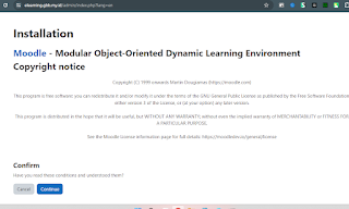 continue instal moodle
