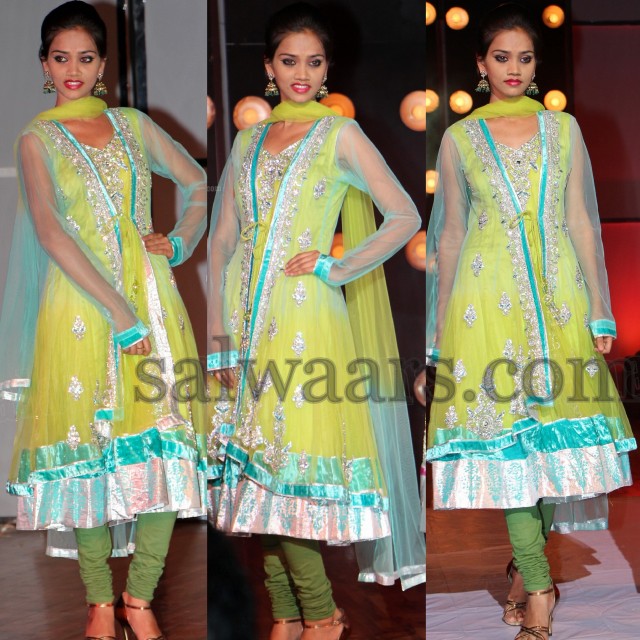 Light Green Coat Churidar