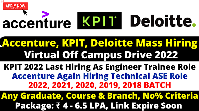 Accenture Again Started Off Campus Drive 2022 As Technical Associate Software Engineer Role